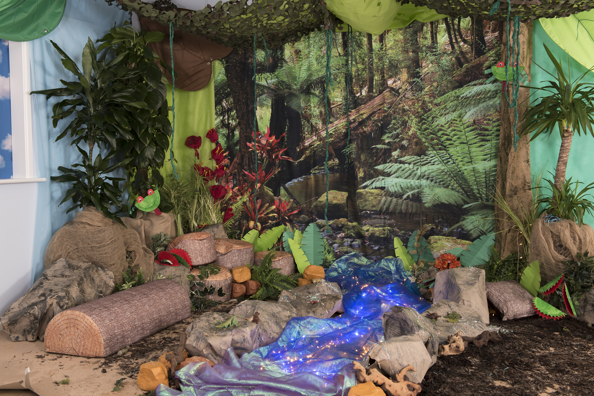 Rainforest backdrop immersive environment