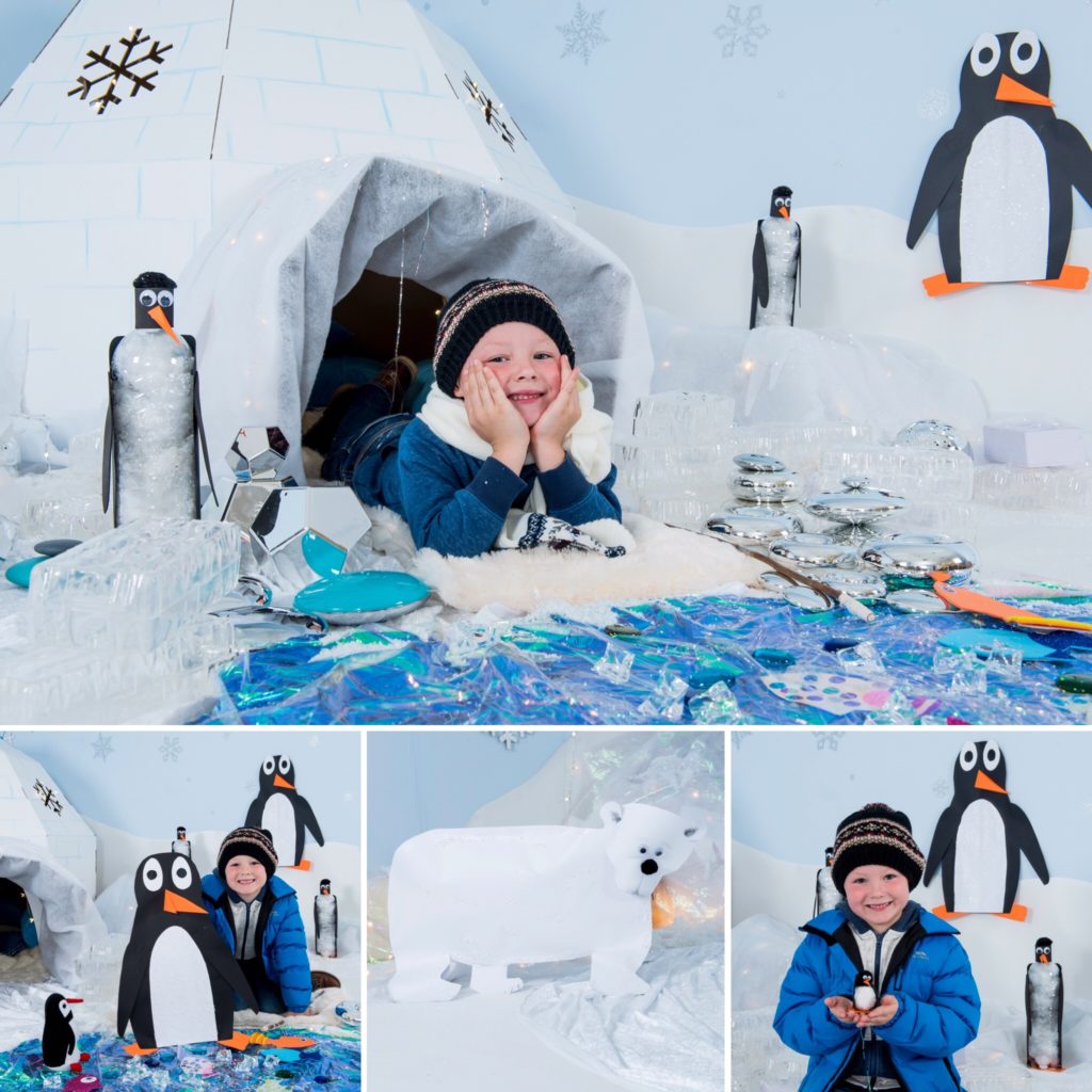 Christmas scene - antarctic frozen classroom display