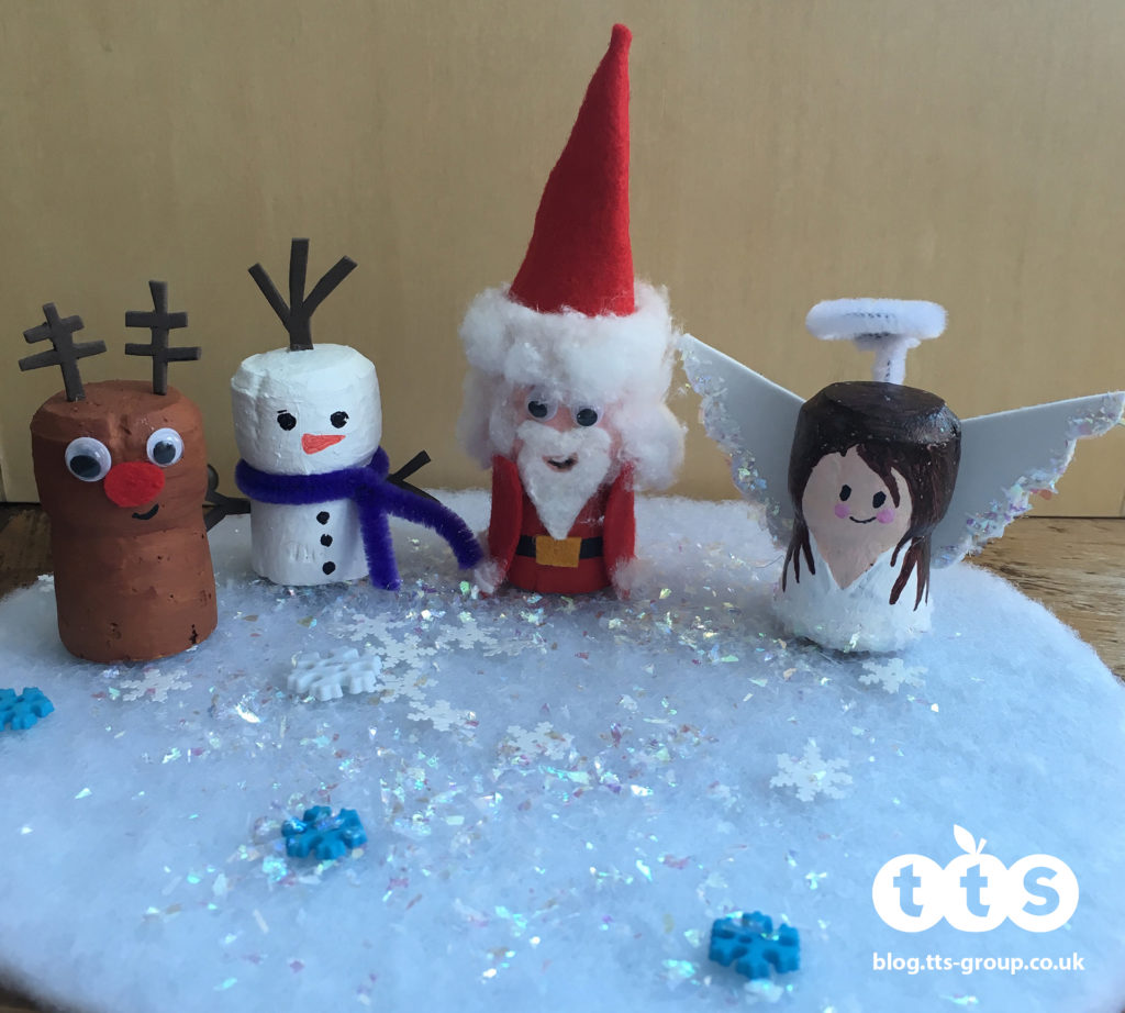 Christmas cork characters by Lottie Makes