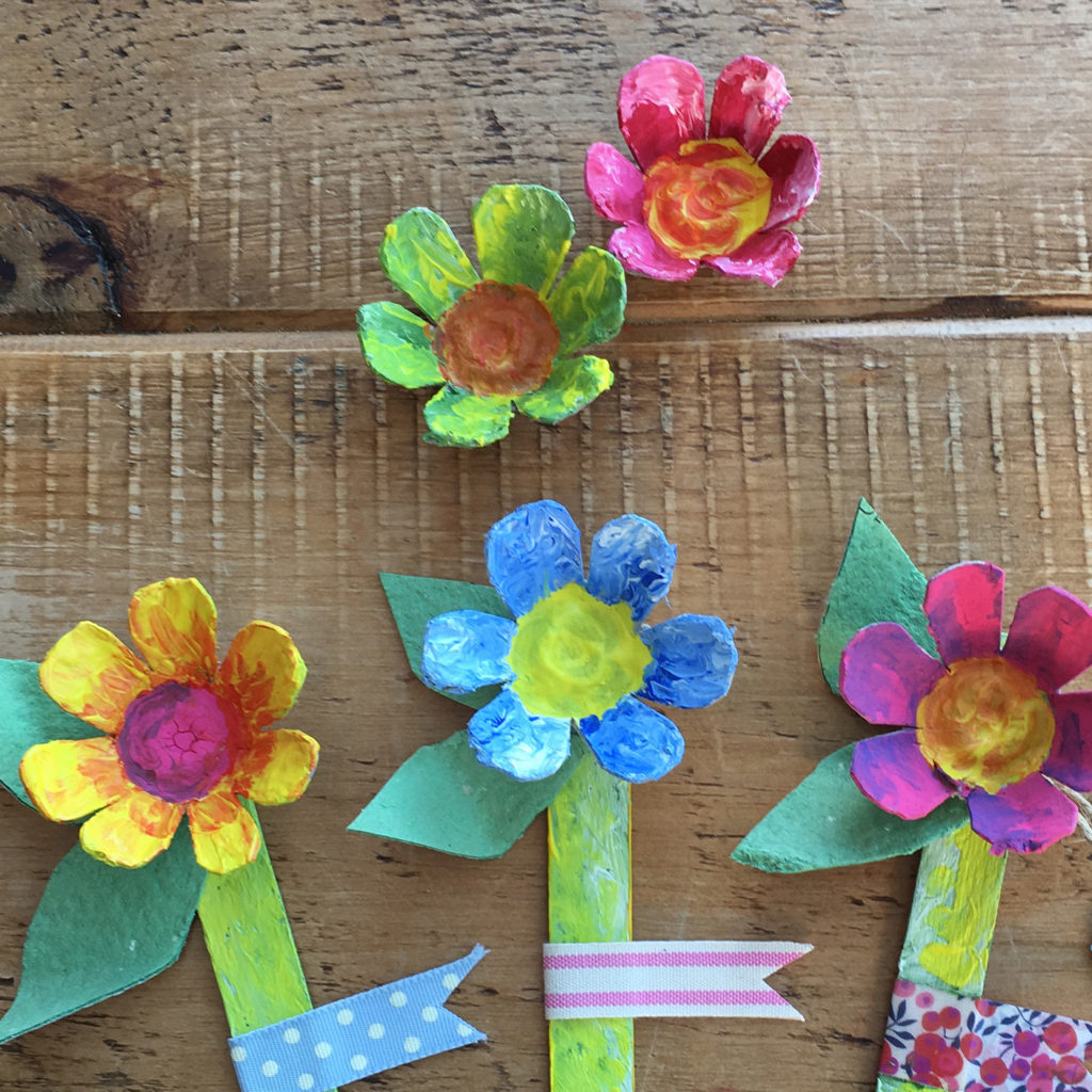 Egg box mother's day flowers craft