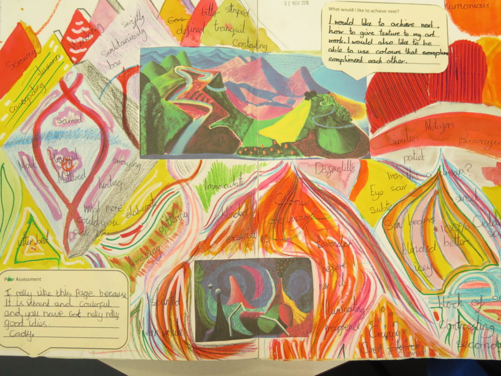 The use of sketchbooks at Gomersal Primary School