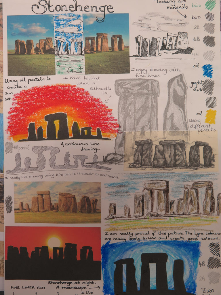 The use of sketchbooks at Gomersal Primary School