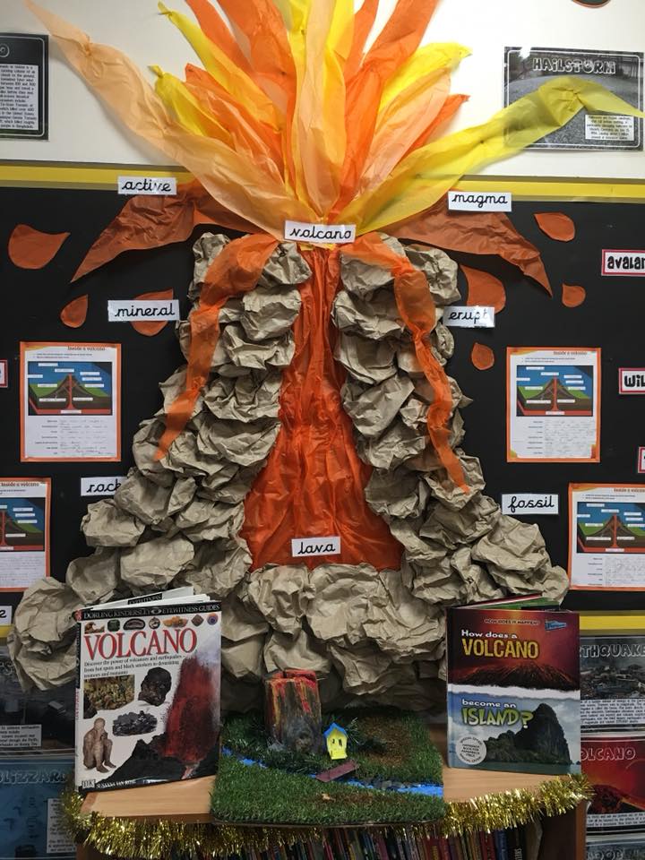 classroom display ideas - volcano