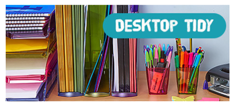 desktop tidy - back to school