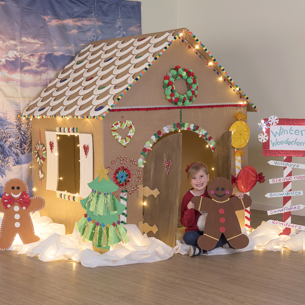 How to create a christmas themed gingerbread house display