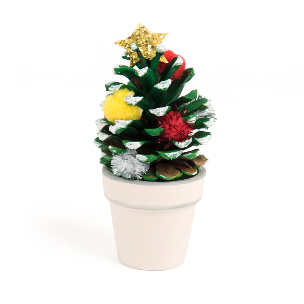 Decorated pine cone.