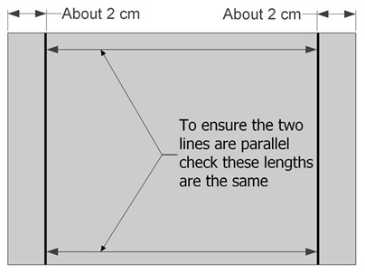 Image of a diagram showing how to measure out the base for a balloon Buggy. 
