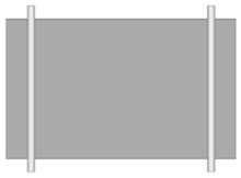 Image shows diagram of the base of a balloon buggy with two straws attached. 