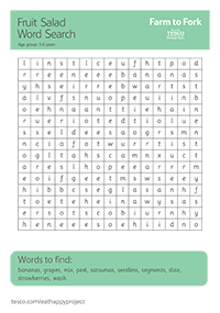 Fruit Salad Word Search