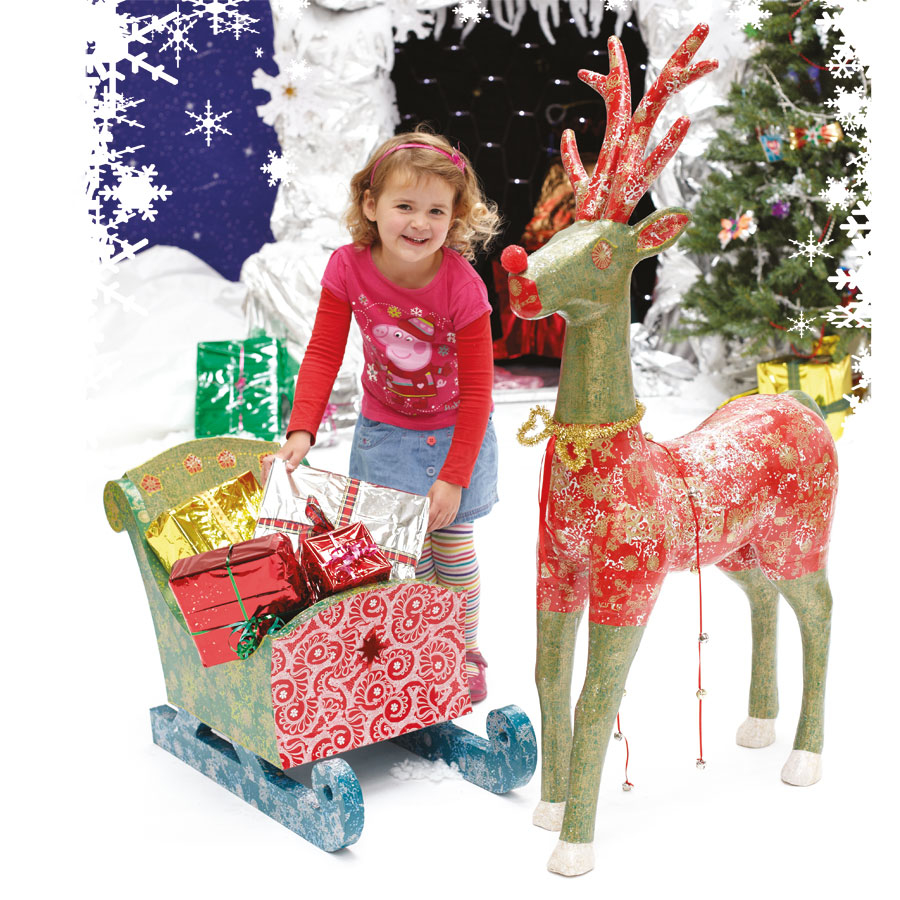 Christmas themed Sleigh and Reindeer