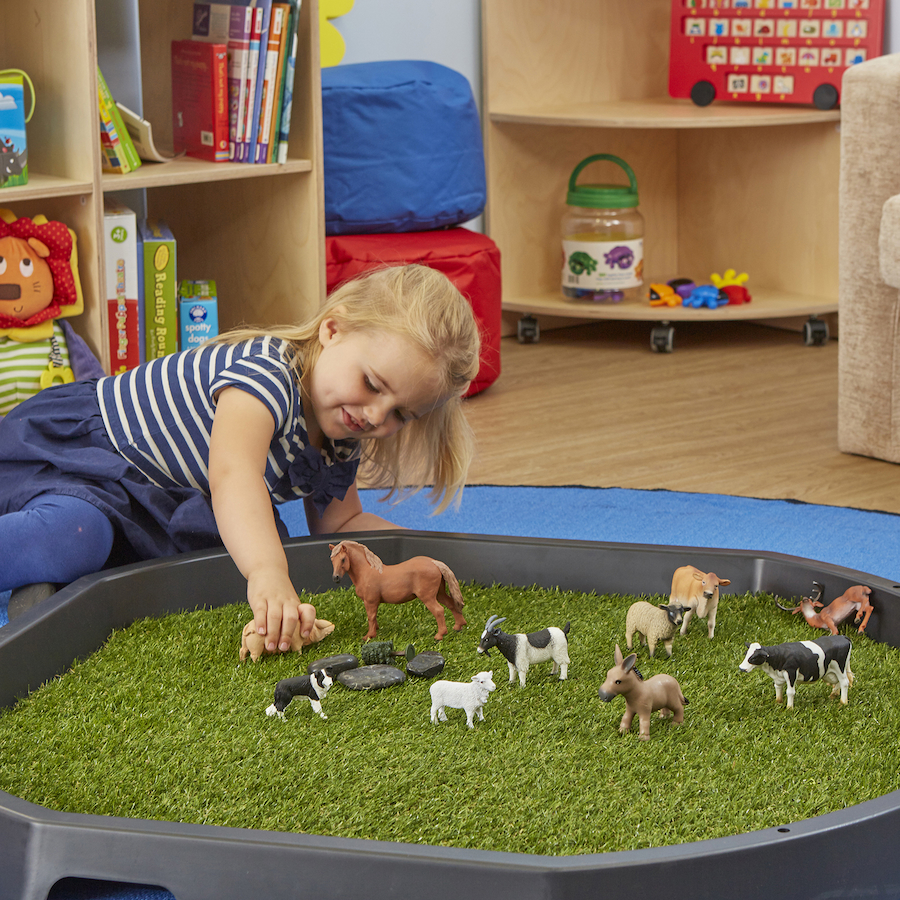 Artificial grass in the tuff spot - farm yard scene