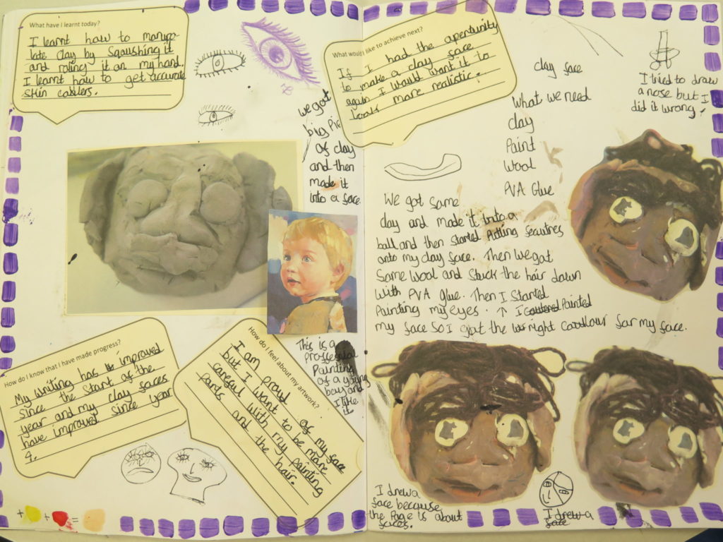 The use of sketchbooks at Gomersal Primary School