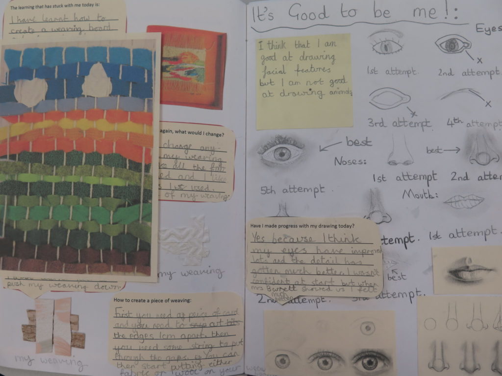 The use of sketchbooks at Gomersal Primary School