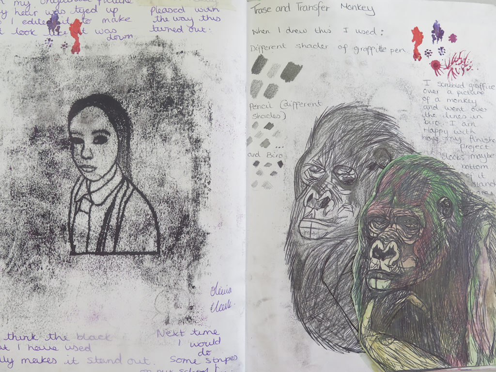 The use of sketchbooks at Gomersal Primary School