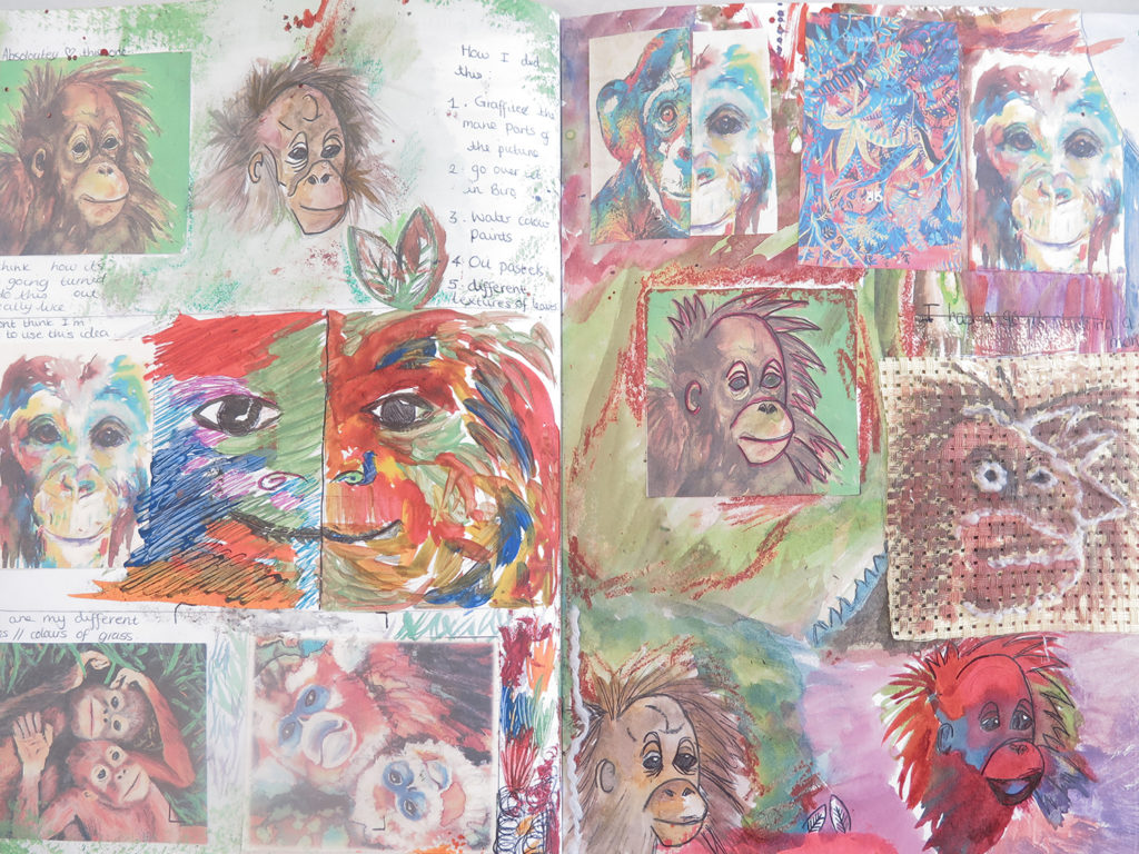 The use of sketchbooks at Gomersal Primary School