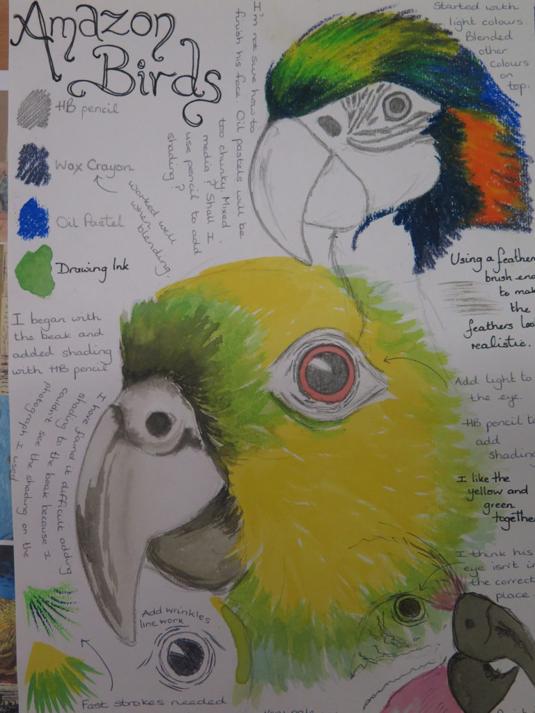 The use of sketchbooks at Gomersal Primary School