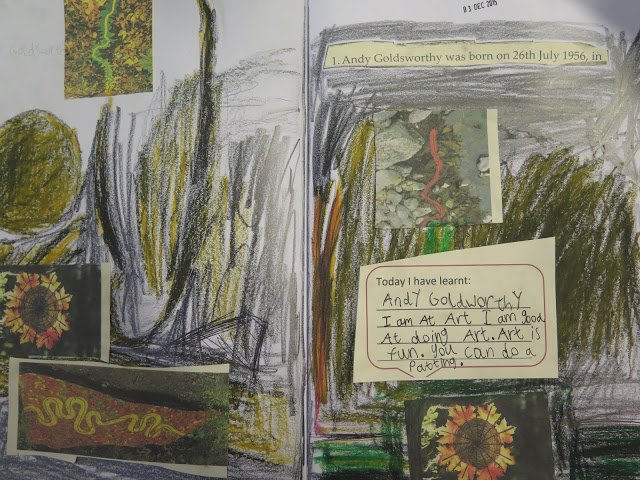 The use of sketchbooks at Gomersal Primary School