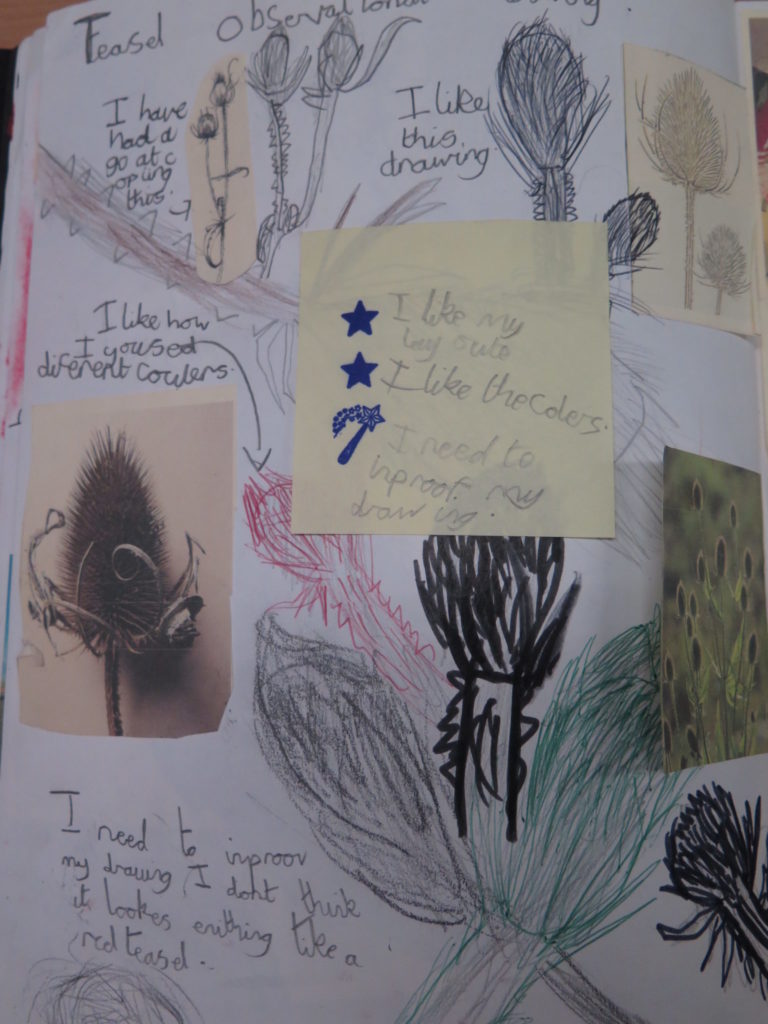 The use of sketchbooks at Gomersal Primary School