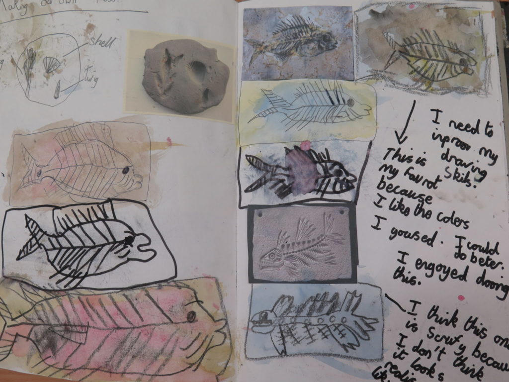 The use of sketchbooks at Gomersal Primary School