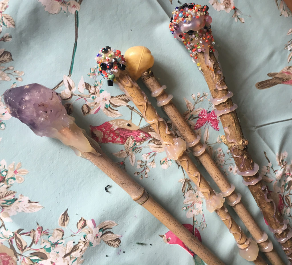 Making magic wands a school holiday project