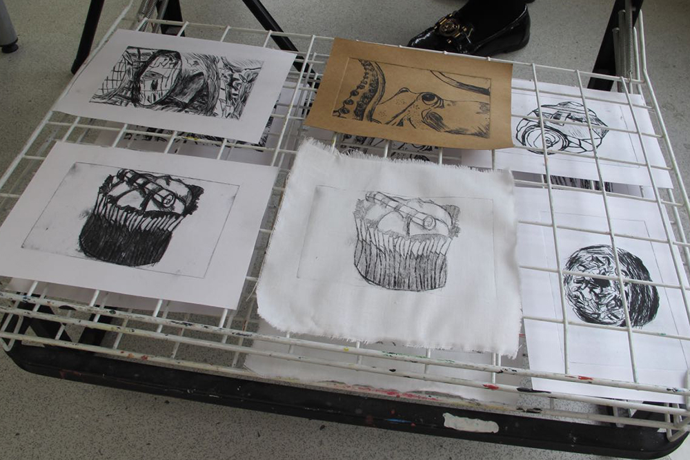 Art and Printmaking with boys at KS4 and KS5