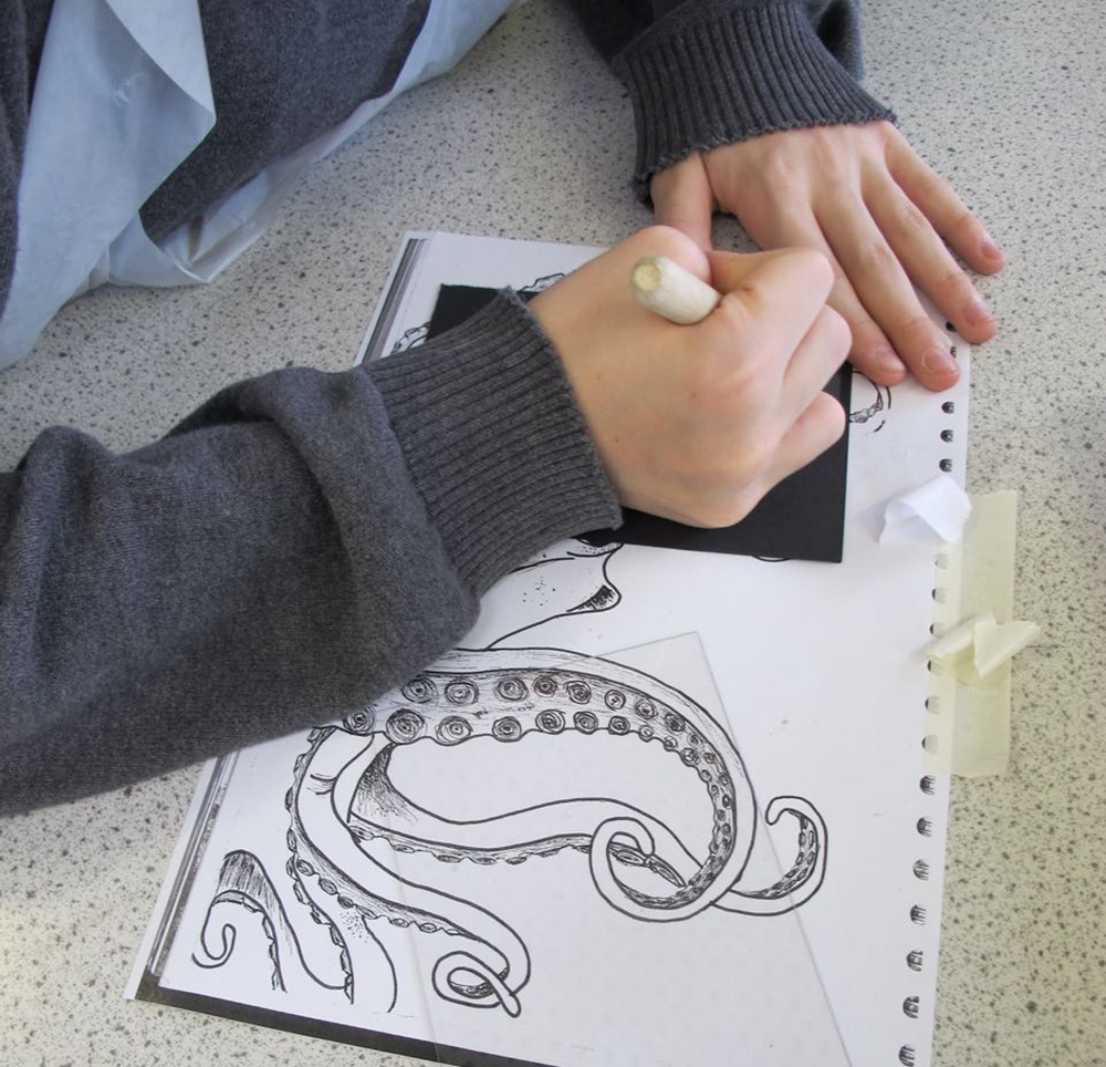 Art and Printmaking with boys at KS4 and KS5