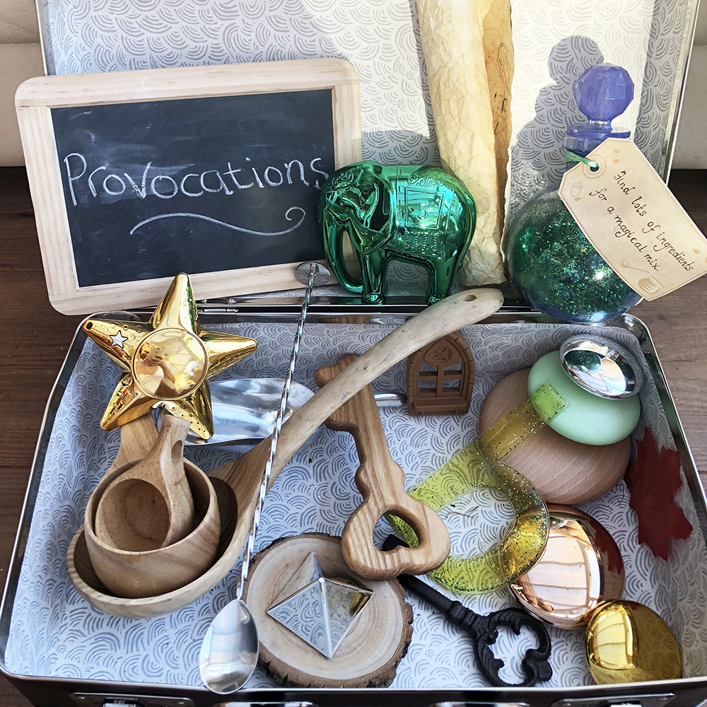 Provocations in a suitcase by Lottie Makes