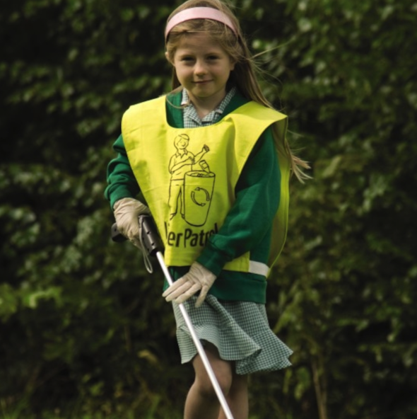 Litter picking in school