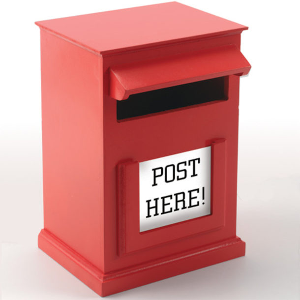 Red post box for role play.