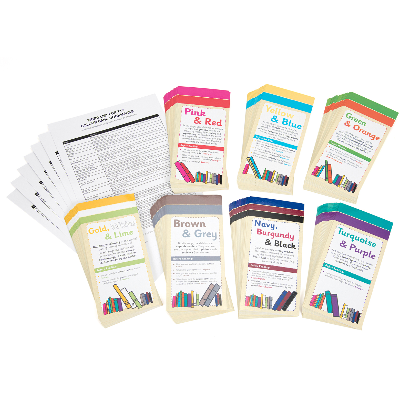 Colour Band Comprehension Bookmarks