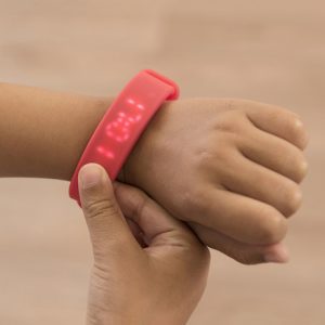 Fitness tracker on a wrist