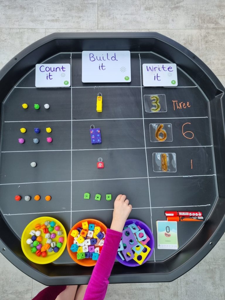 Maths Tuff Tray Ideas Using Numberblocks