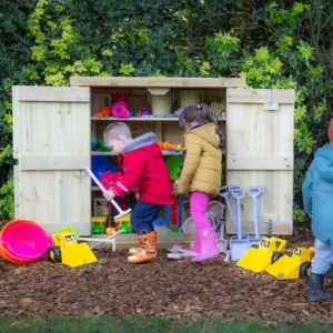 Children selecting their resources for sand and water play.