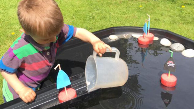 Water Play in the Tuff Tray