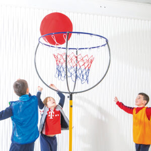 Children using portable netball net