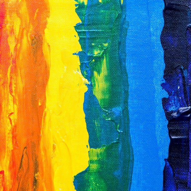 Acrylic paining of rainbow stripes