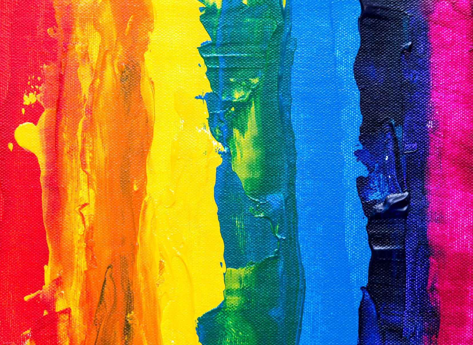 Acrylic paining of rainbow stripes