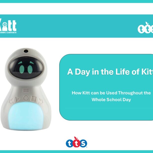 A Day in the Life of Kitt Front Cover, featuring a photograph of Kitt the learning companion and a title.