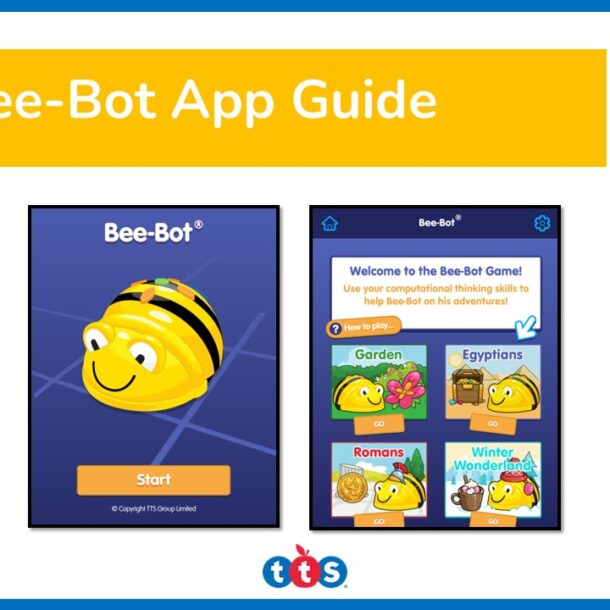 Bee-Bot App Guide Front Cover, featuring an image of the home page and menu page of the app.