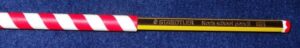 A pencil inserted into the end of straw