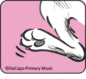 Image of an animal leg tapping a pulse for teaching pitch rhythm and pulse. 