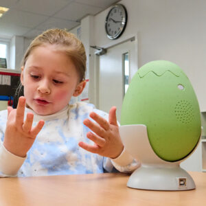 Child using Eggcellent Maths